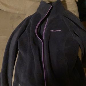 Columbia purple and black fleece jacket